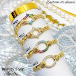 Pulsera lujo circón baño gold Field18k （&13.5)