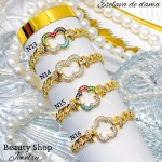 Pulsera lujo circón baño gold Field18k （&13.5)