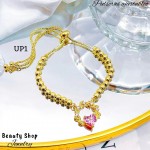 Pulseras ajustables de balín con dijes (12&)