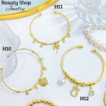 #H Pulseras Rígidas Con Dijes Oro Chino 16& #H Pulseras Rígidas Con Dijes Oro Chino 16&