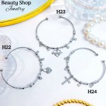 #H Pulseras Rígidas Con Dijes Oro Chino 16& #H Pulseras Rígidas Con Dijes Oro Chino 16&