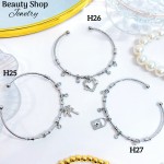 #H Pulseras Rígidas Con Dijes Oro Chino 16& #H Pulseras Rígidas Con Dijes Oro Chino 16&