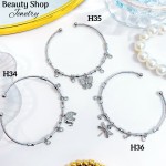 #H Pulseras Rígidas Con Dijes Oro Chino 16& #H Pulseras Rígidas Con Dijes Oro Chino 16&