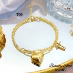 #T pulsera eslabon con dijes corazon 13.50& #T pulsera eslabon con dijes corazon 13.50&
