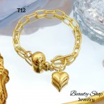 #T pulsera eslabon con dijes corazon 13.50& #T pulsera eslabon con dijes corazon 13.50&