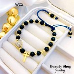 pulsera ajustable con dije corazon y cruz 14.50& pulsera ajustable con dije corazon y cruz 14.50&