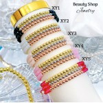 pulsera triple con balines 14.5& pulsera triple con balines 14.5&