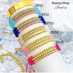 pulsera triple con balines 14.5& pulsera triple con balines 14.5&