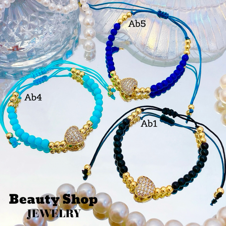 pulsera ajustable con dije corazon 12& pulsera ajustable con dije corazon 12&
