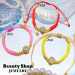pulsera ajustable con dije corazon 12& pulsera ajustable con dije corazon 12&