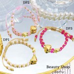 pulsera ajustable con dije corazon 12& pulsera ajustable con dije corazon 12&