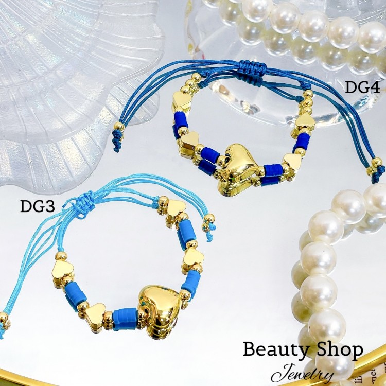 pulsera ajustable con dije corazon 12&