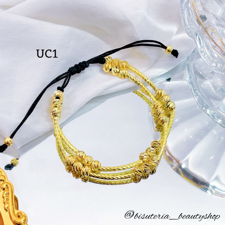 Pulseras dobles de balin ajustables
