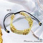 Pulseras dobles de balin ajustables