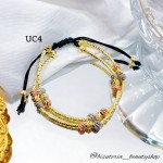 Pulseras dobles de balin ajustables