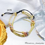 Pulseras dobles de balin ajustables
