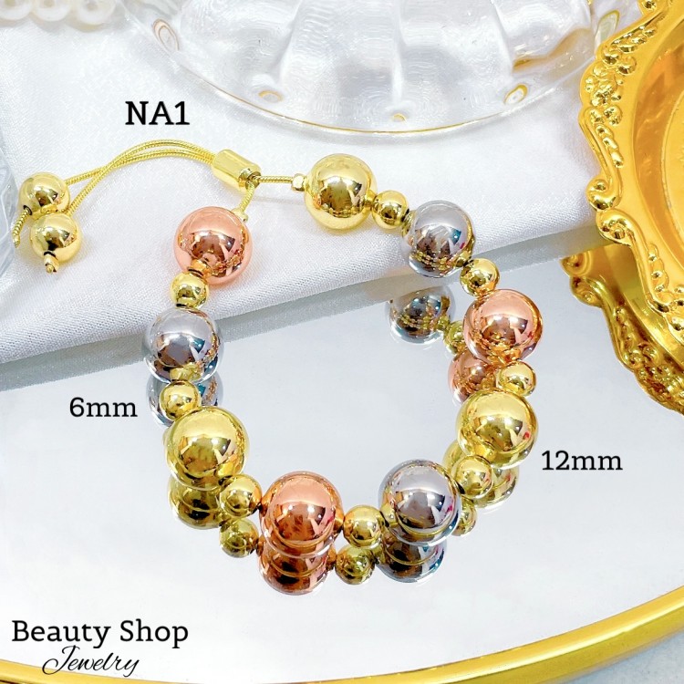 pulsera de balin ajustable oro chino 12mm (&14) pulsera de balin ajustable oro chino 12mm (&14)