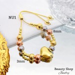 pulsera oro chino con corazon 13.5& pulsera oro chino con corazon 13.5&