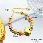 pulsera oro chino con corazon 13.5& pulsera oro chino con corazon 13.5&