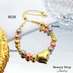 pulsera oro chino con corazon 13.5& pulsera oro chino con corazon 13.5&