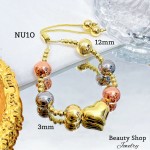 pulsera oro chino con corazon 13.5& pulsera oro chino con corazon 13.5&