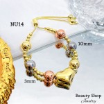 pulsera oro chino con corazon 13.5& pulsera oro chino con corazon 13.5&