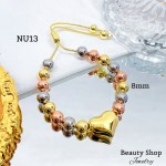 pulsera oro chino con corazon 13.5& pulsera oro chino con corazon 13.5&