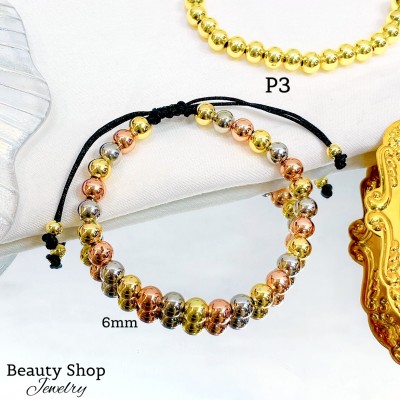 pulsera balin ajustable oro chino 6mm (&9.5)