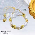 pulsera perla con balin ajustable oro chino pulsera perla con balin ajustable oro chino