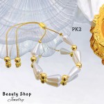 pulsera perla con balin ajustable oro chino pulsera perla con balin ajustable oro chino