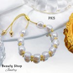 pulsera perla con balin ajustable oro chino pulsera perla con balin ajustable oro chino