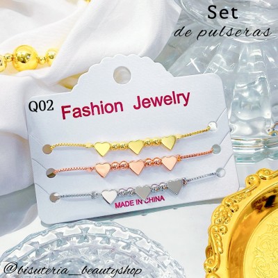 set pulsera oro chino 22.45&