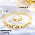 #A juego pulsera con anillo oro chino 18k 32&