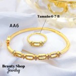 #A juego pulsera con anillo oro chino 18k 32&