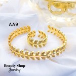 #A juego pulsera con anillo oro chino 18k 32&