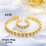 #A juego pulsera con anillo oro chino 18k 32&