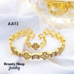 #A juego pulsera con anillo oro chino 18k 32&