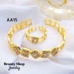 #A juego pulsera con anillo oro chino 18k 32&