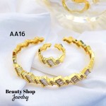 #A juego pulsera con anillo oro chino 18k 32&