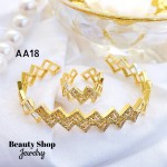 #A juego pulsera con anillo oro chino 18k 32&