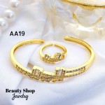 #A juego pulsera con anillo oro chino 18k 32&
