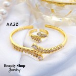 #A juego pulsera con anillo oro chino 18k 32&