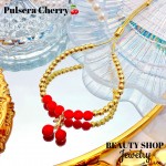 pulsera balin ajustable con dije cereza (&12）