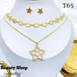 #T juego cadena oro chino 18&
