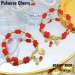 pulsera cereza oro chino (&13.5）