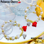 pulsera cereza oro chino (&13.5）