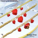 pulsera eslabon con dije cereza (&14）