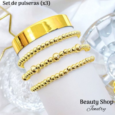 Juego de pulsera de oro chino (x3)