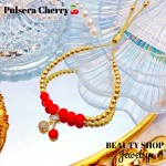 pulsera balin ajustable con dije cereza (&12）