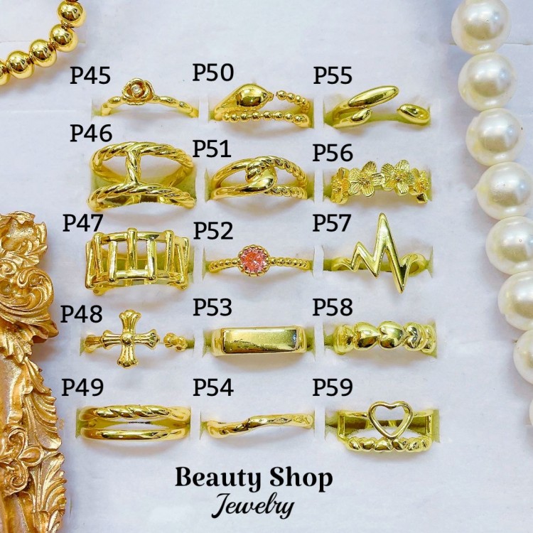 #p Anillos ajustable Baño oro 18 k  (&7)